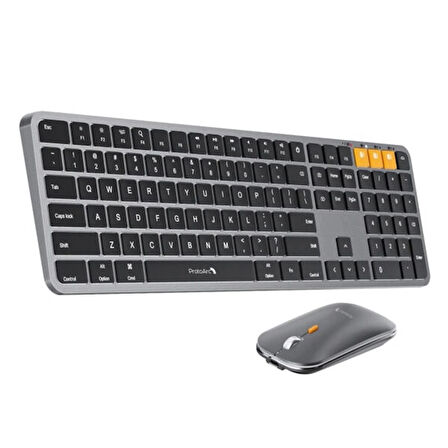 ProtoArc KM100-A Uzay Grisi Bluetooth Mac Uyumlu Sessiz Klavye Mouse Seti (CP014528)