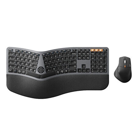 ProtoArc EKM01 Plus Siyah Gri Kablosuz Klavye Mouse Seti (CP013399)