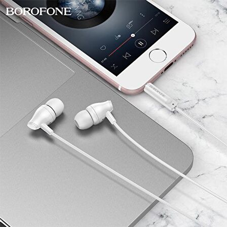 Borofone BM61 Kulak içi Stereo 3.5mm Jack Universal Kulaklık BEYAZ