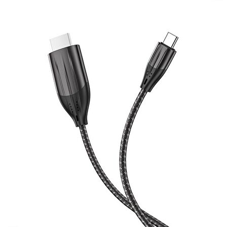 HOCO UA16 Type-C to HDMI 4K 30hz Ses ve Görüntü Aktarma Kablosu SİYAH