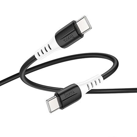 HOCO X82 60W Type-C to Type-C Hızlı Şarj Kablosu Silikon Data Kablosu SİYAH
