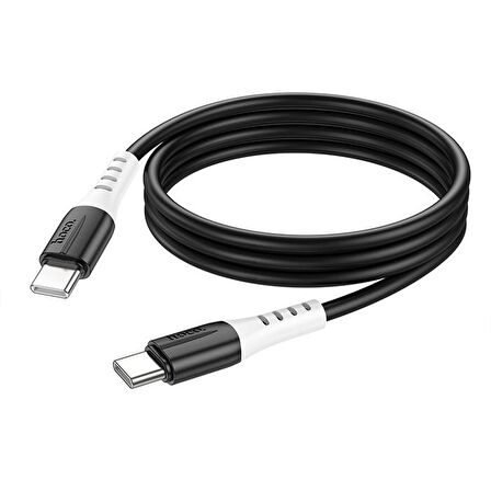 HOCO X82 60W Type-C to Type-C Hızlı Şarj Kablosu Silikon Data Kablosu SİYAH
