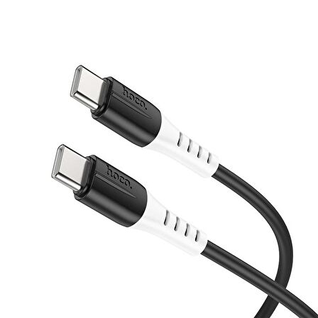 HOCO X82 60W Type-C to Type-C Hızlı Şarj Kablosu Silikon Data Kablosu SİYAH