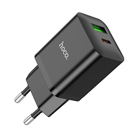 Hoco N28 Founder Tek Type-C 20W ve Tek Usb-A 18W Portlu Şarj Adaptörü
