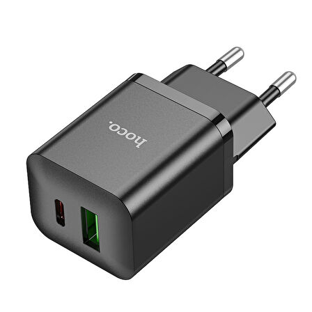 Hoco N28 Founder Tek Type-C 20W ve Tek Usb-A 18W Portlu Şarj Adaptörü