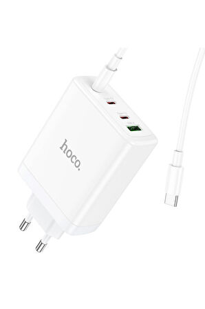 Hoco N31 Leader PD Hızlı Şarj Özellikli 100W Type-C ve USB Şarj Çıkışlı Gan Teknoloji Şarj Başlığı