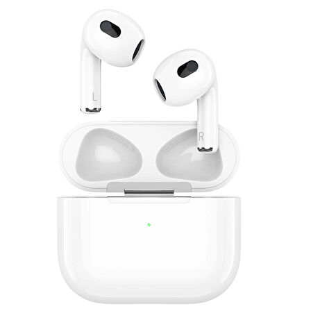 Ew46 Pro Ios Android Uyumlu Tws Bluetooth 5.3 Kablosuz Kulaklık Silikon Kedi Desenli Kılıf Ile Bej