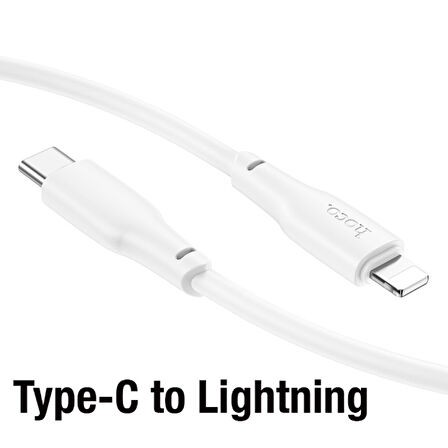 HOCO X93 Force 20W Type-C to iPhone Lightning-C Ultra Hızlı Şarj ve Data Kablosu (Beyaz)