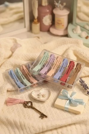 Miniso Lisanslı Saklama Kutulu Basic Serisi Saç Tokaları (12'Li Paket) – Pratik & Dayanıklı
