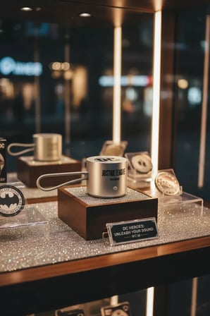 DC Lisanslı Justice League Taşınabilir Metal Kablosuz Hoparlör Siyah 4.6 Cm