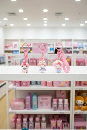 Sanrio Lisanslı My Melody Rose Earl Anahtarlık 3D Figürlü Pembe Şık 6,4 Cm