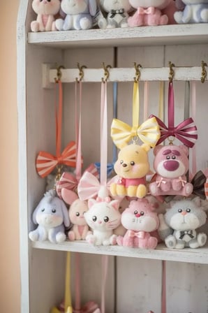 Disney Lisanslı Fluffy Festival Anahtarlık – Fiyonk Detaylı Çanta Aksesuarı