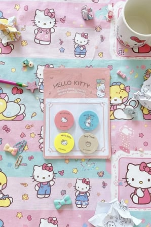 Sanrio Lisanslı Hello Kitty Yuvarlak Yapışkan Mini Notlar – 80 Yaprak