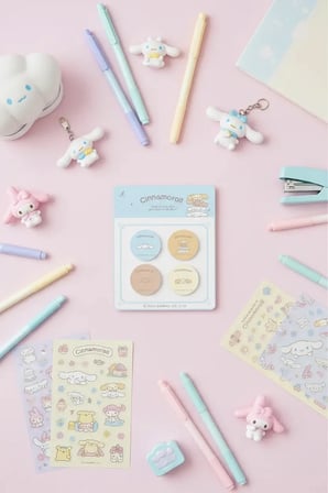Sanrio Lisanslı Cinnamoroll Yuvarlak Yapışkan Mini Notlar – 80 Yaprak