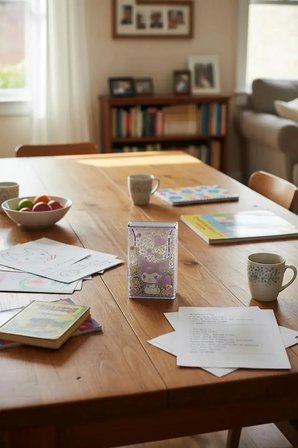 Sanrio Lisanslı Kuromi Çiçek Dili Işıltılı Kalem Tutucu Masaüstü Düzenleyici