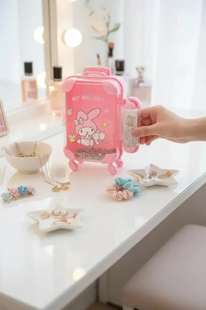 Sanrio Lisanslı My Melody Mini Bavul Saklama Kutusu – Dekoratif Düzenleyici 13 Cm