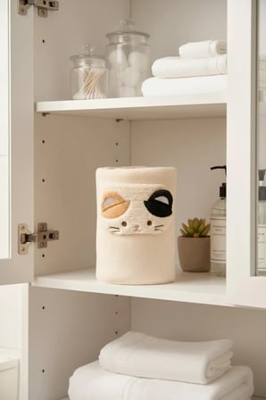 Miniso Lisanslı Sevimli Hayvanlar Serisi Kedi Emici Saç Havlusu – Hızlı Kuruyan Yumuşak Mikrofiber Saç Bonesi 80 Cm