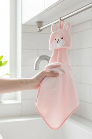 Miniso Lisanslı Sevimli Hayvanlar Serisi Tavşan Emici El Havlusu – Mikrofiber Dokulu Askılı Mutfak Ve Banyo Havlusu 30 Cm