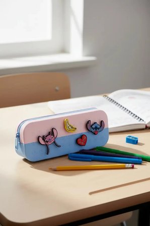 Disney Lisanslı Stitch 21,5 Cm Fermuarlı Kalemlik – Oymalı Özel Tasarım