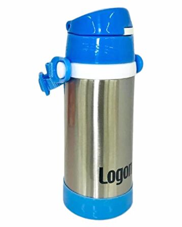 Logon Çelik Pipetli Matara Mavi 350 ml LGI015