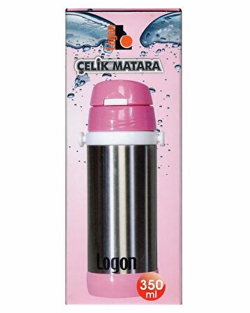 Logon Çelik Pipetli Matara Pembe 350 ml LGI015