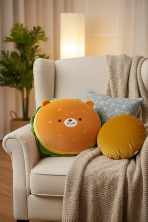 Miniso Lisanslı Shiba Inu Peluş Yastık – Hamburger Tasarımlı ve Yumuşak | TR