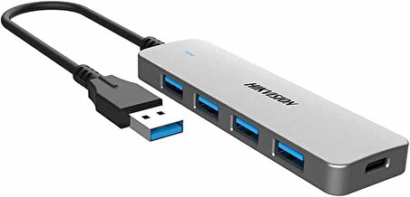 HIKVISION USB Hub 3.0 Usb Çoklayıcı 4in1 Dizüstü ve Bilgisayar PC Kullanımı için USB 3.0 Type-C Güç Çıkışlı DS401 (4 Port 3.0 Usb Çoklayıcı)