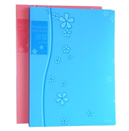 Smato Sunum Dosyası 20Li Çiçek Desenli Mavi