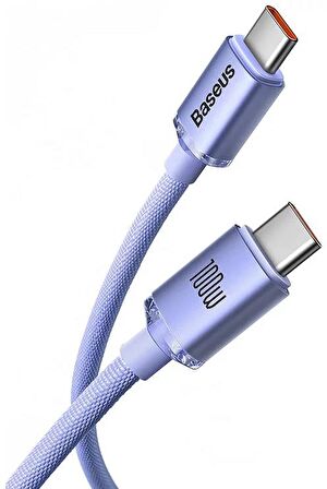 Baseus Crystal Shine 100W 2 Metre Type-C to Type-C Hızlı Şarj Data Kablo 