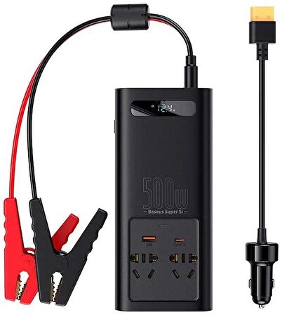 Baseus Super Si Power 500W İnverter Ac 220W Araç İçi Çakmaklık ve Aküden Çevirici Dönüştürücü