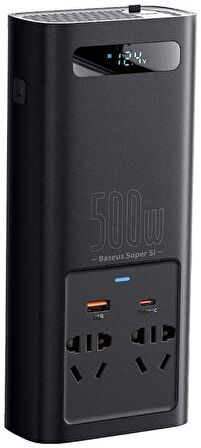Baseus Super Si Power 500W İnverter Ac 220W Araç İçi Çakmaklık ve Aküden Çevirici Dönüştürücü