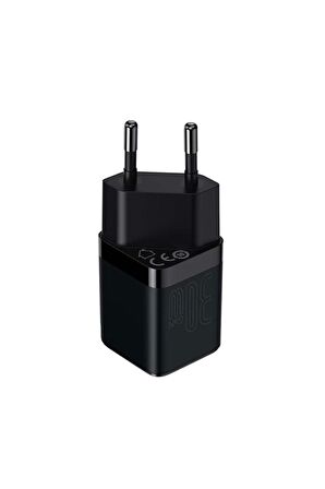 Baseus GaN3 Type-C 30 Watt Hızlı Şarj Aleti Siyah
