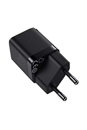 Baseus GaN3 Type-C 30 Watt Hızlı Şarj Aleti Siyah