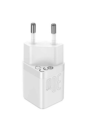 Baseus GaN3 30 Watt Hızlı Şarj Aleti Beyaz
