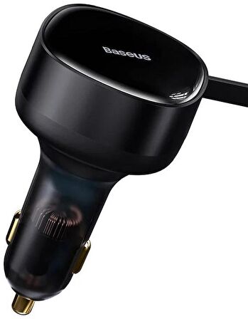 Baseus 2in1 Makaralı 30W Hızlı Şarj Type-C + Lightning iPhone Araç Şarj Cihazı