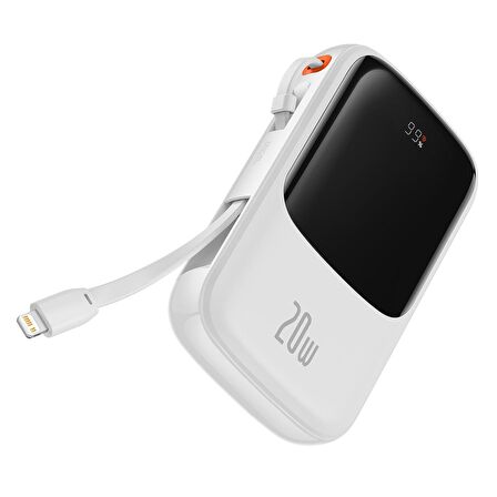 Baseus Qpo W Pro 10000 mAh Hızlı Şarj Powerbank Beyaz 