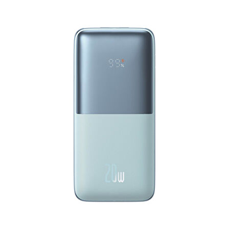 Baseus Bipow Pro Digital Display Fast Charge Power Bank 10000mAh 20W Blue (With Simple Series Charging Cable USB to Type-C 3A 0.3m White)