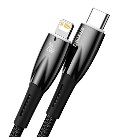 Baseus Glimmer Series 20W 100 cm Type-C to Lightning Şarj Kablosu Siyah