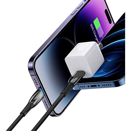 Baseus Glimmer Series 20W 100 cm Type-C to Lightning Şarj Kablosu Siyah