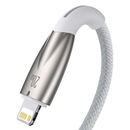 Baseus Glimmer Series 20W 100 cm Type-C to Lightning Şarj Kablosu Beyaz