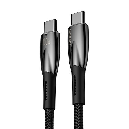 Baseus Glimmer Series 100W 200 cm PD Type-C Şarj Kablosu Siyah