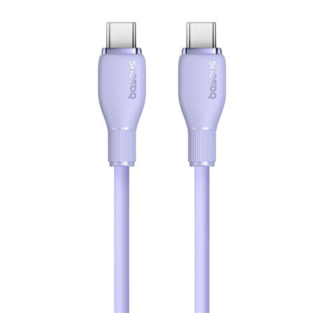 Baseus Pudding Hızlı Şarj Özellikli Type-C to Type-C 100W Kablo 1.2 M Mor