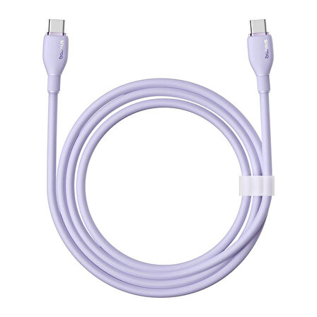 Baseus Pudding Hızlı Şarj Özellikli Type-C to Type-C 100W Kablo 1.2 M Mor