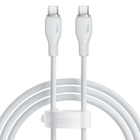Baseus Pudding Hızlı Şarj Özellikli Type-C to Type-C 100W Kablo 1.2 M Beyaz