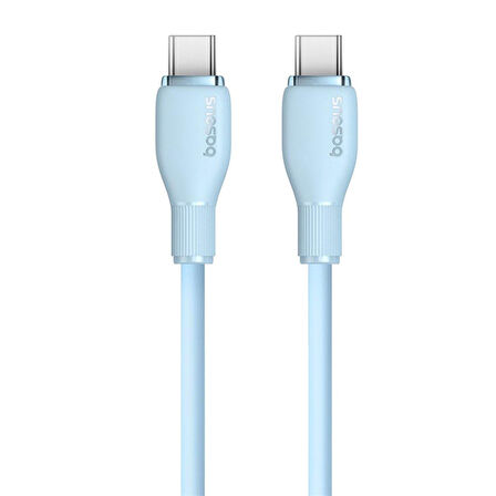 Baseus Pudding Hızlı Şarj Özellikli Type-C to Type-C 100W Kablo 1.2 M Mavi