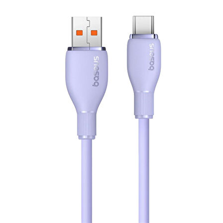 Baseus Pudding Hızlı Şarj Özellikli USB Type-C 100W Kablo 1.2M Mor
