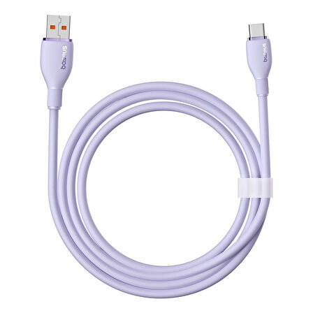 Baseus Pudding Hızlı Şarj Özellikli USB Type-C 100W Kablo 1.2M Mor
