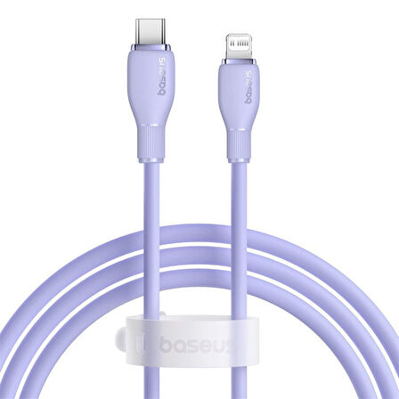 Baseus Pudding Hızlı Şarj Özellikli Type-C to Lightning 20W Kablo 1.2 M Mor
