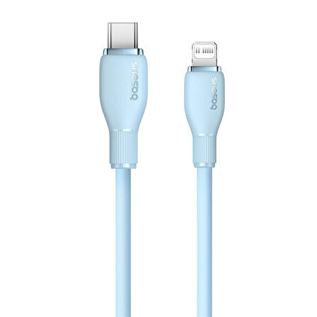 Baseus Pudding Hızlı Şarj Özellikli Type-C to Lightning 20W Kablo 1.2 M Mavi