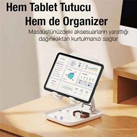 Baseus Seashell Ayarlanabilir Yükseklik Katlanabilir Tablet Standı